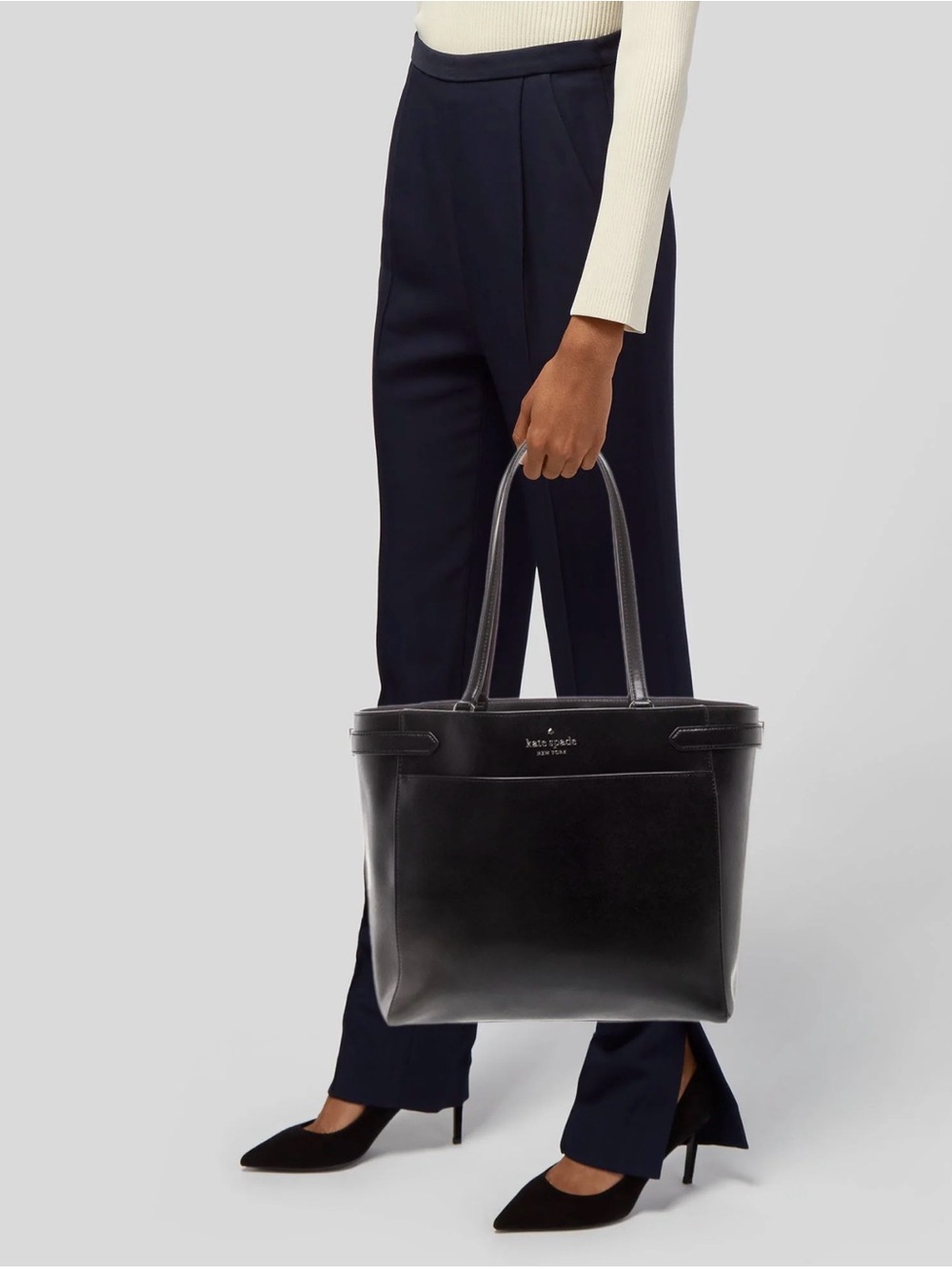 kate spade Black Saffiano Leather Tote